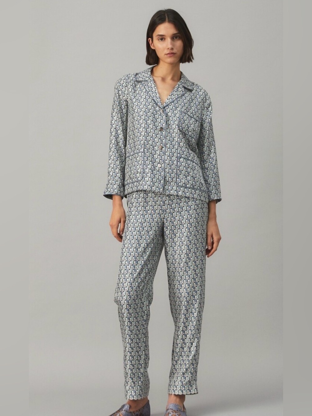Tory Burch SILK TWILL PAJAMA SET size 2